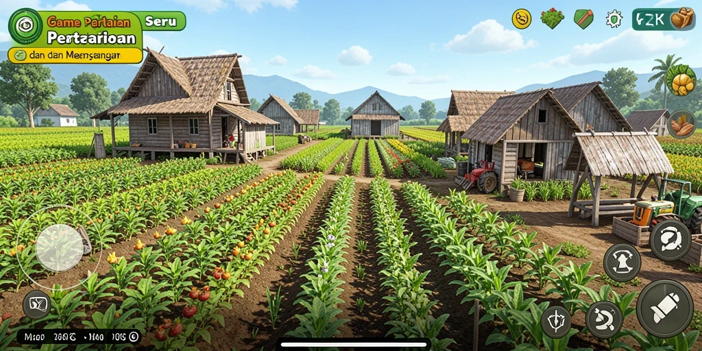 Tampilan gameplay seru dalam 5ZK yang penuh warna dan interaksi pertanian.