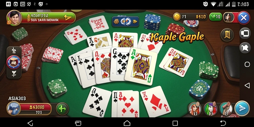 Screenshot gameplay menarik dari ASIA303 saat bermain Gaple.