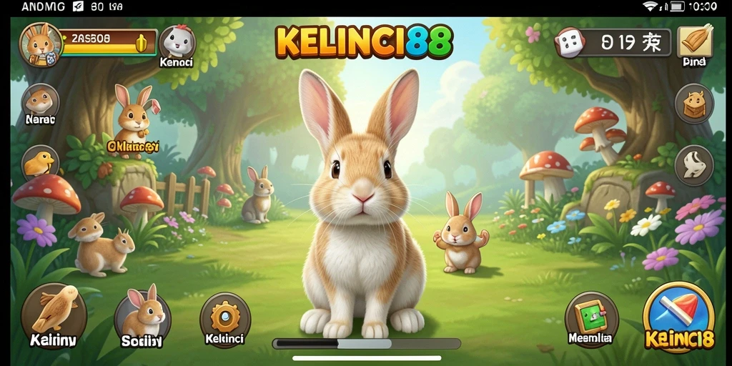 Tampilan gameplay KELINCI88 yang penuh warna dan interaktif.