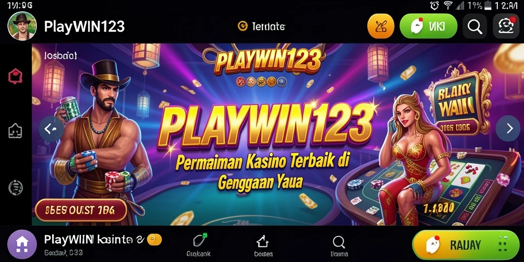 Screenshot PLAYWIN123 menampilkan suasana kasino yang mendebarkan.
