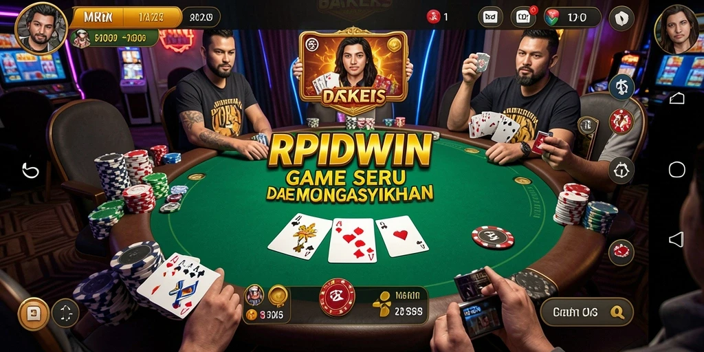 Tampilan gameplay RPIDWIN yang seru dan interaktif di dunia Poker.