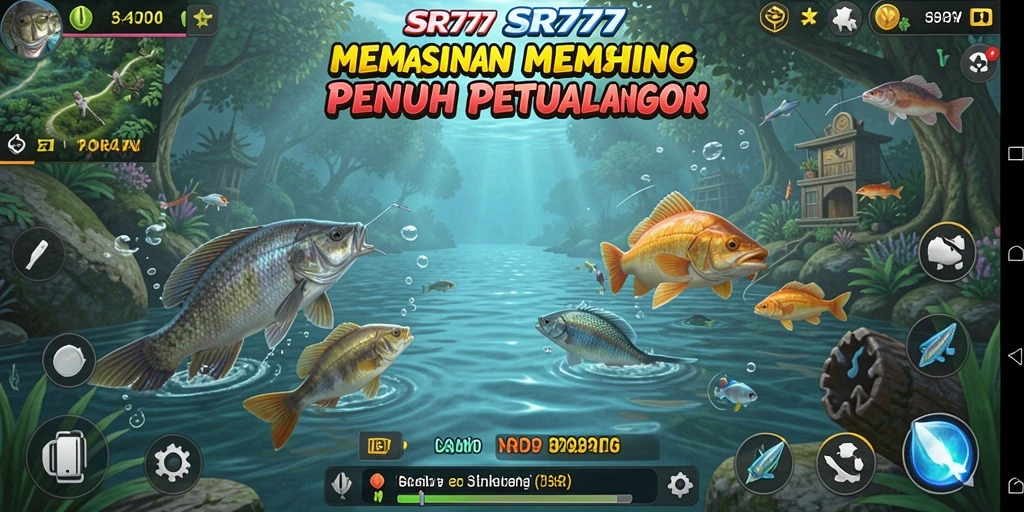 Gameplay SR777 menampilkan aksi memancing yang seru dan mendebarkan.